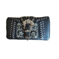 Ladies Purse Western themed Black Faux Leather